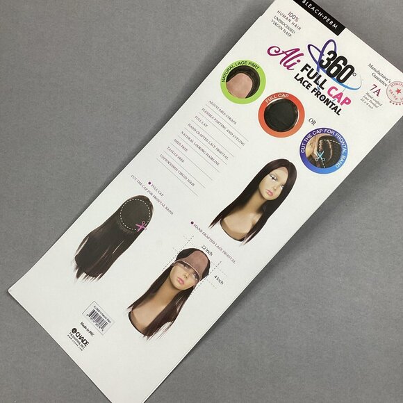 Straight 14” #Natural Black 100% Human Hair 360° Full Cap Lace Frontal - Picture 11 of 11